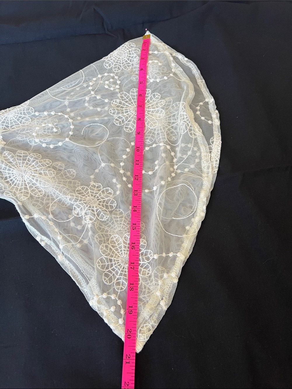 Lovestitch Sheer Lace-Trim Top in Ivory w/ bell sleeves - Picture 12 of 15